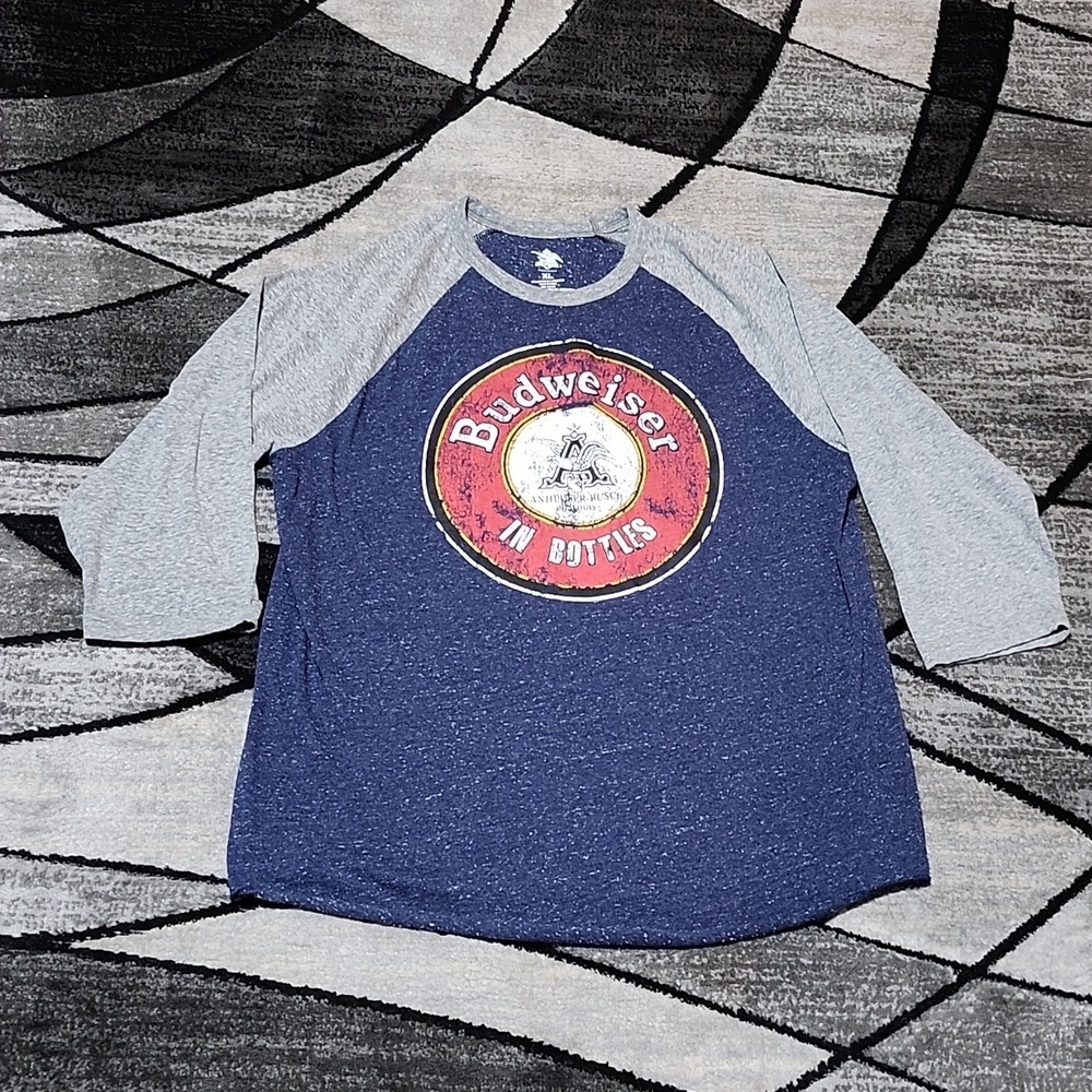 ANHEUSER-BUSCH RETRO BUDWEISER IN BOTTLES 2016 RAGLAN-SLEEVES GRAPHIC TEE-SHIRT